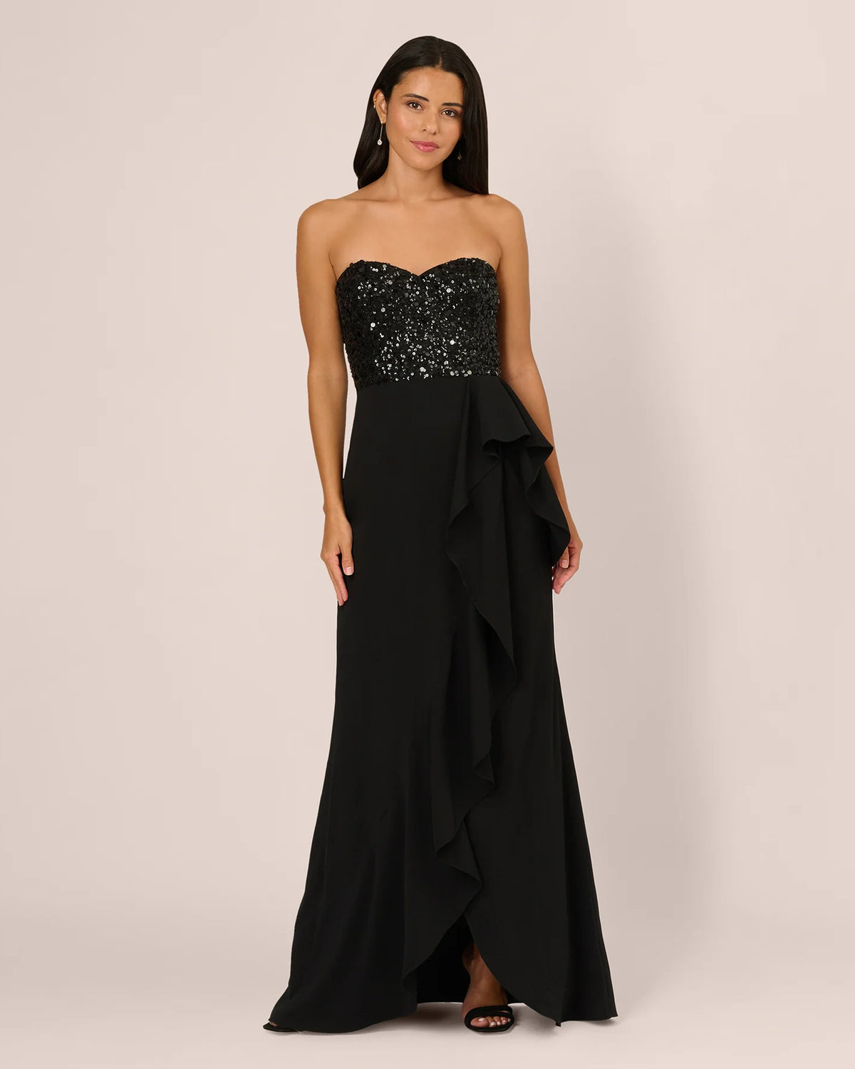 strapless a-line maxi mother of the bride dress - image 2