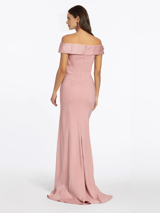 Light Pink floor-length mother of the bride dress, alternate view showing the bodice and skirt