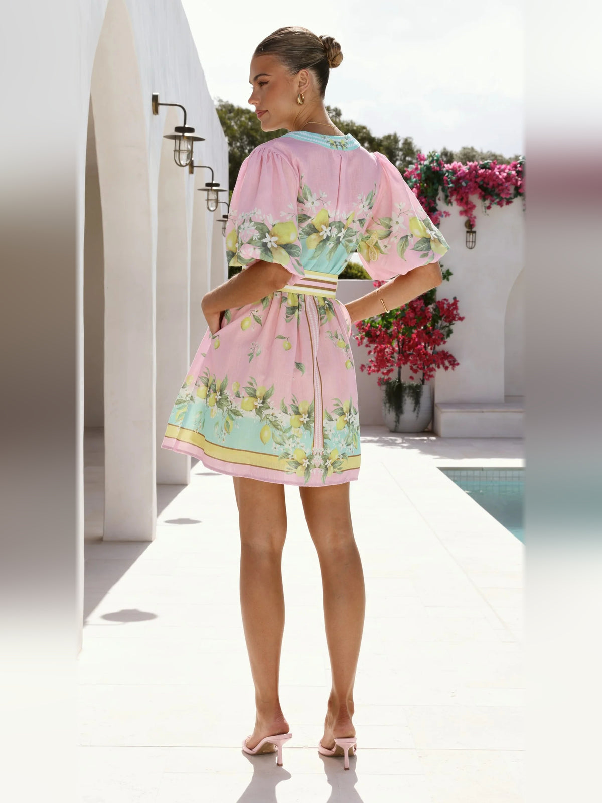 Rosé Lemonade mini homecoming dress, alternate view showing the bodice and skirt