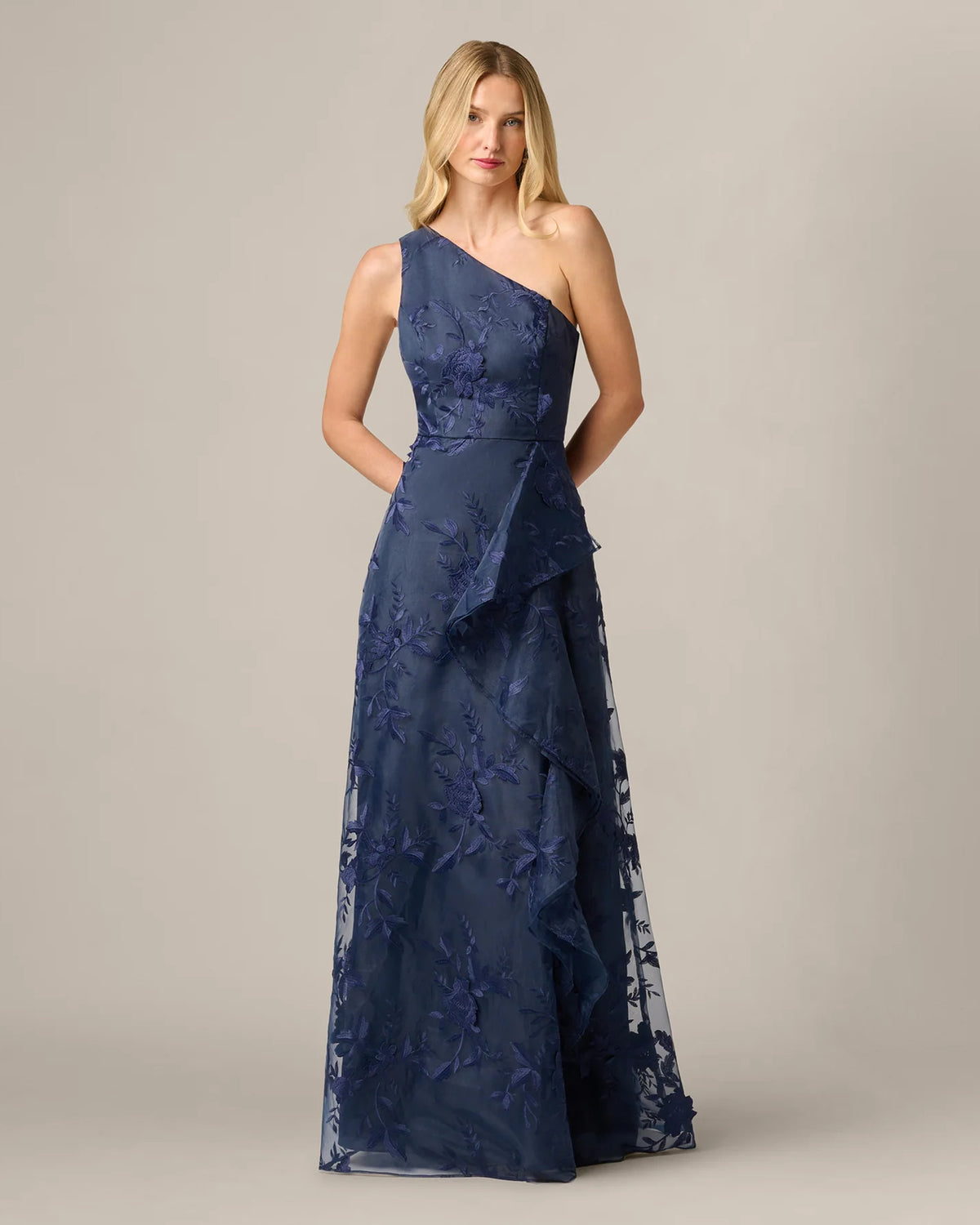 one-shoulder a-line maxi mother of the bride dress - image 2