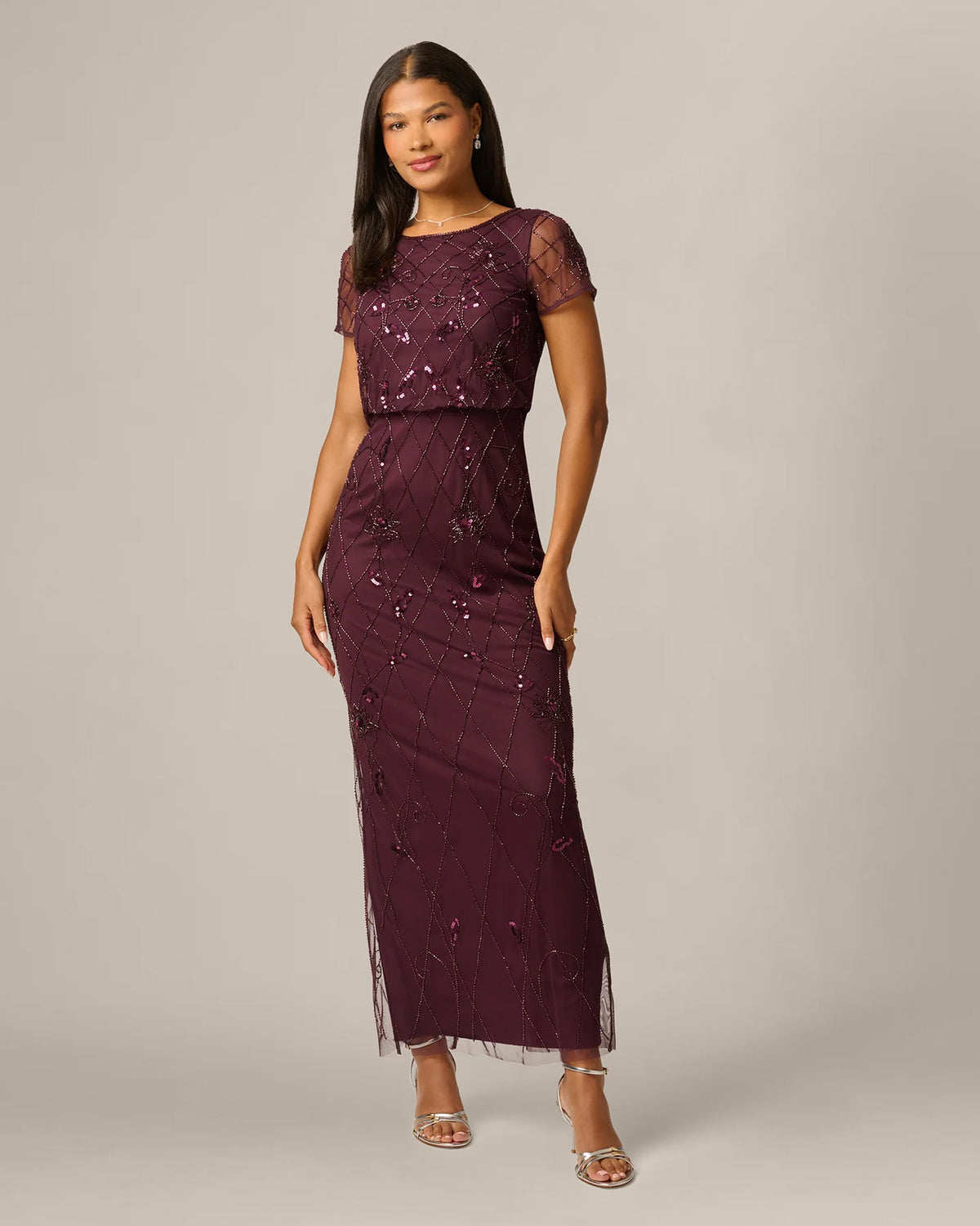 spaghetti strap a-line maxi mother of the bride dress - image 2