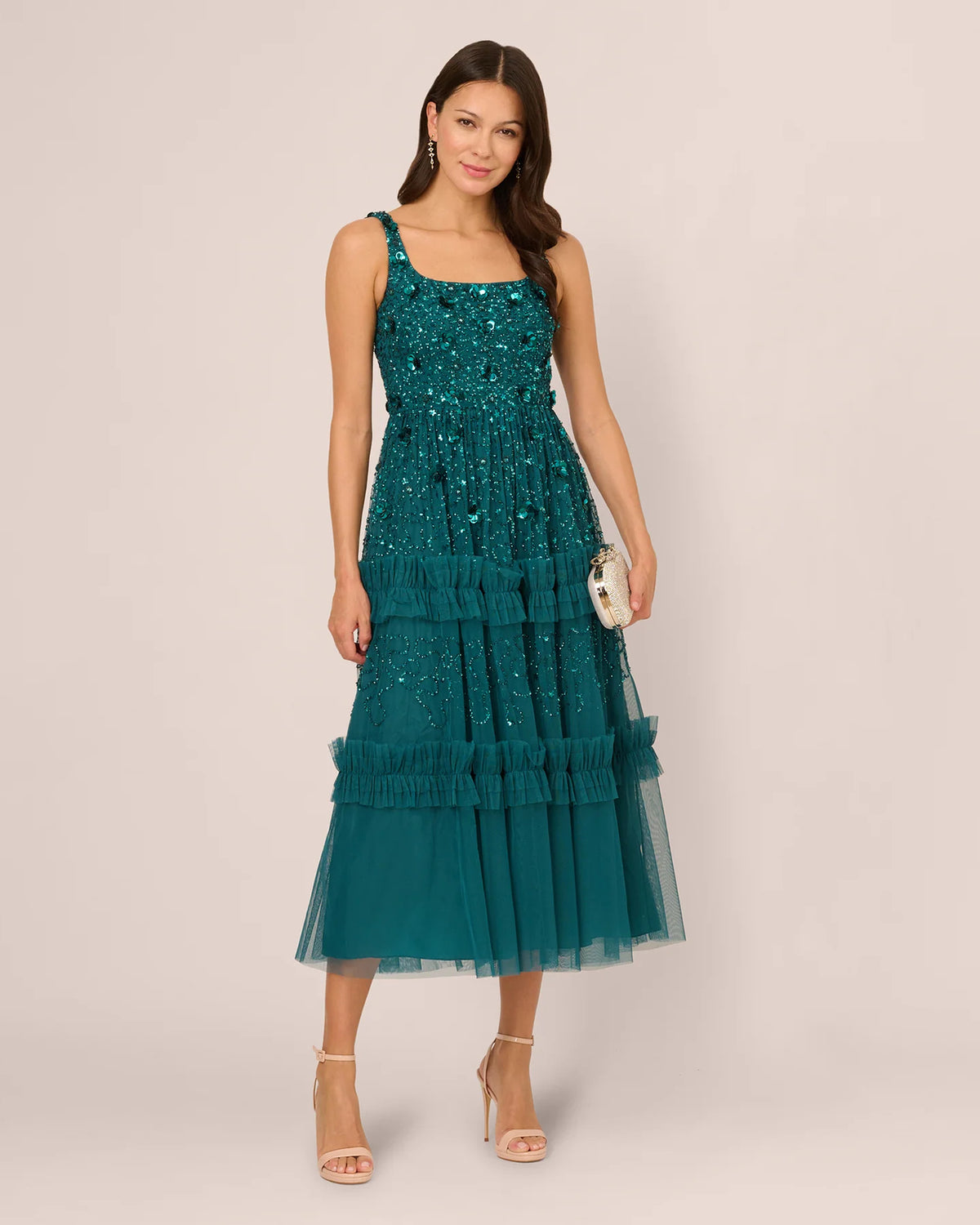 sleeveless a-line midi mother of the bride dress - image 2