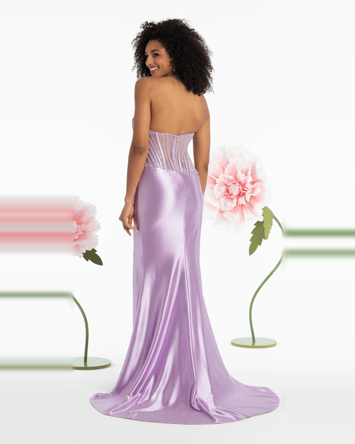 strapless column floor-length prom dress - image 2