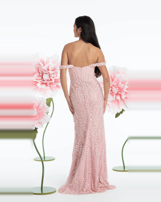 sweetheart column maxi prom dress - image 2