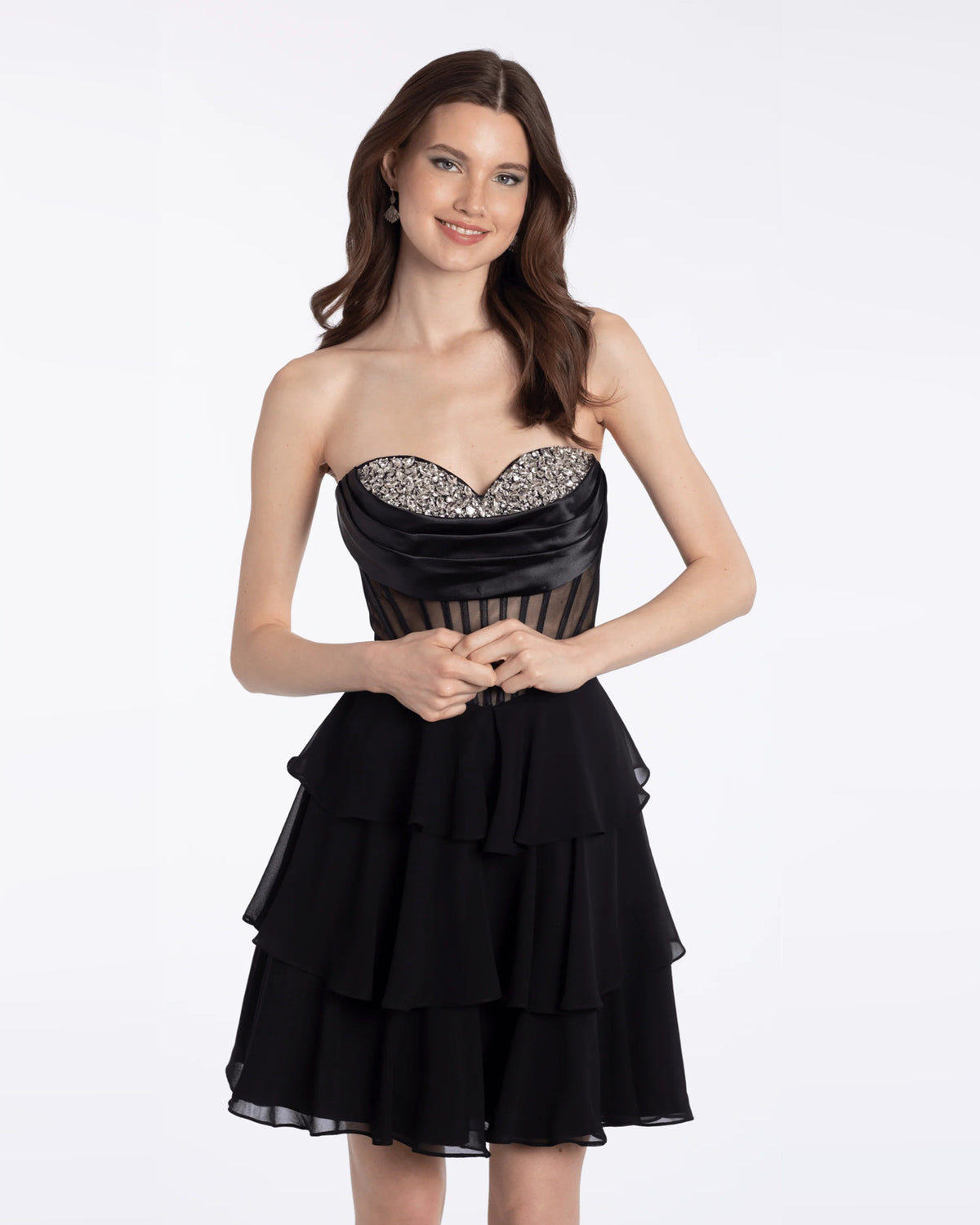 spaghetti strap fit-and-flare maxi homecoming dress - image 2