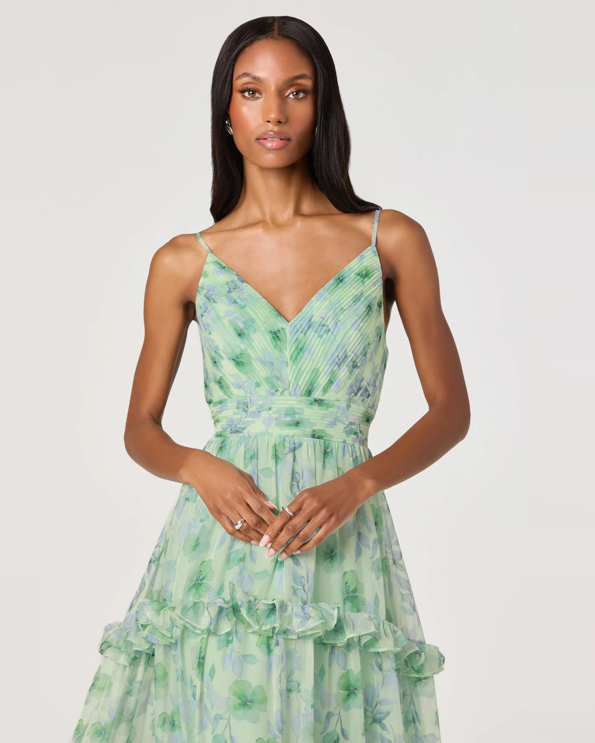 spaghetti strap a-line maxi homecoming dress - image 2