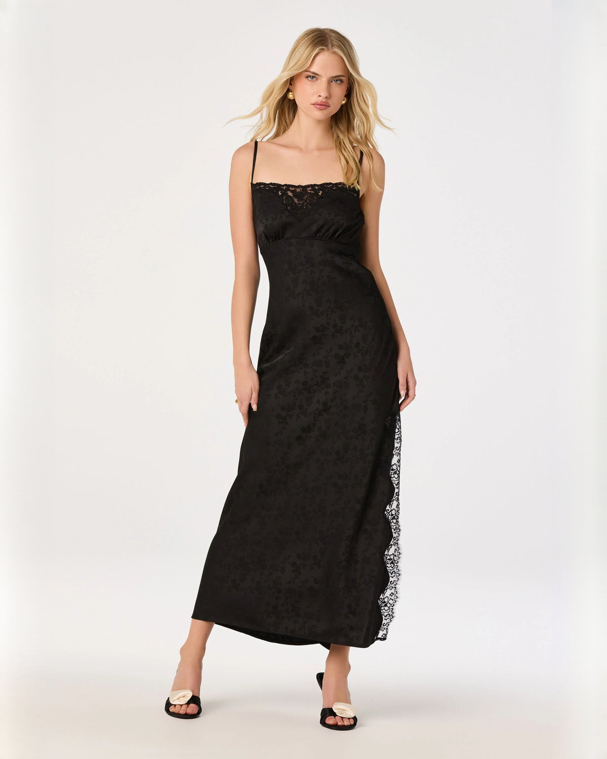 sleeveless mesh a-line maxi bridesmaid dress - image 2