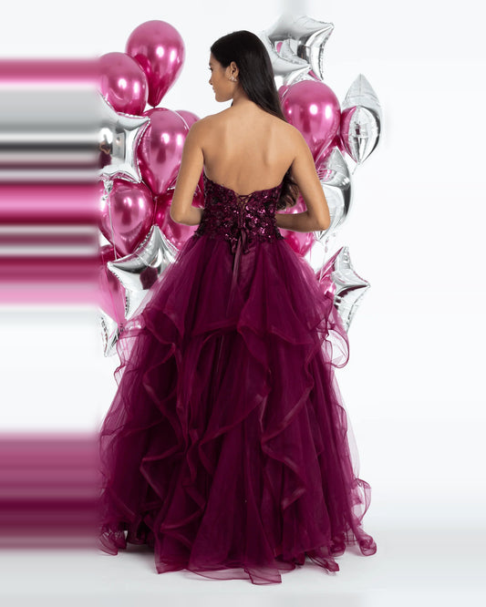 sweetheart ball-gown floor-length prom dress - image 2