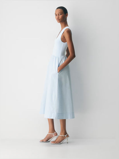 Teal midi formal dress, alternate view