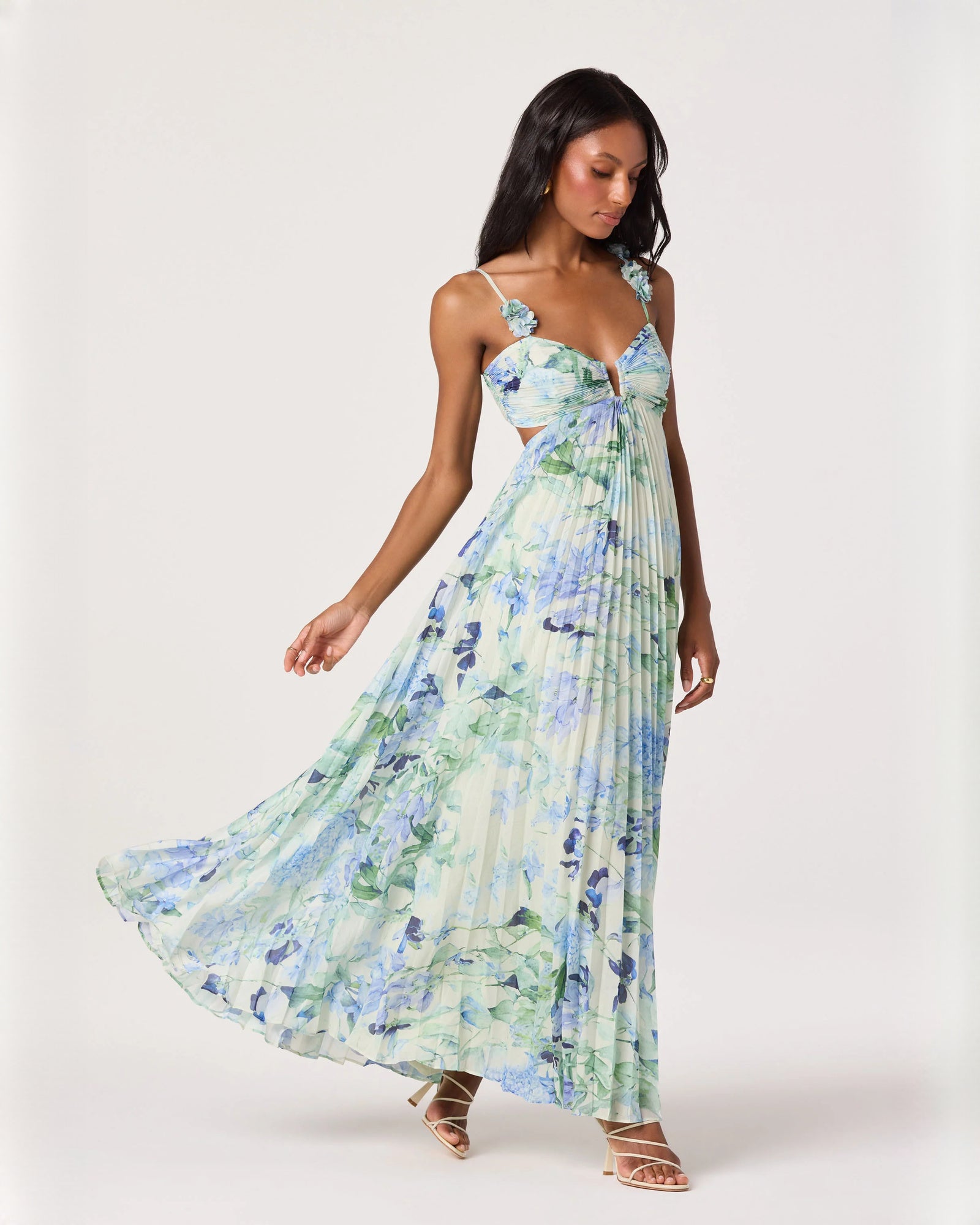sleeveless chiffon a-line maxi bridesmaid dress - image 2
