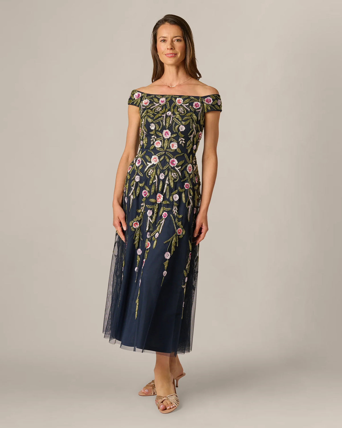 off-shoulder a-line maxi mother of the bride dress - image 2