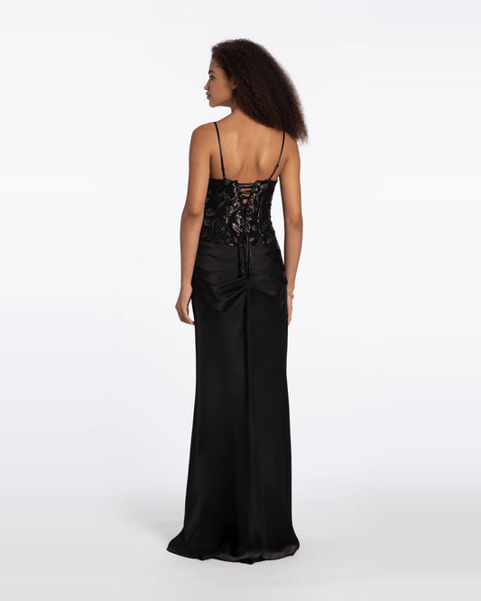 strapless column maxi prom dress - image 2