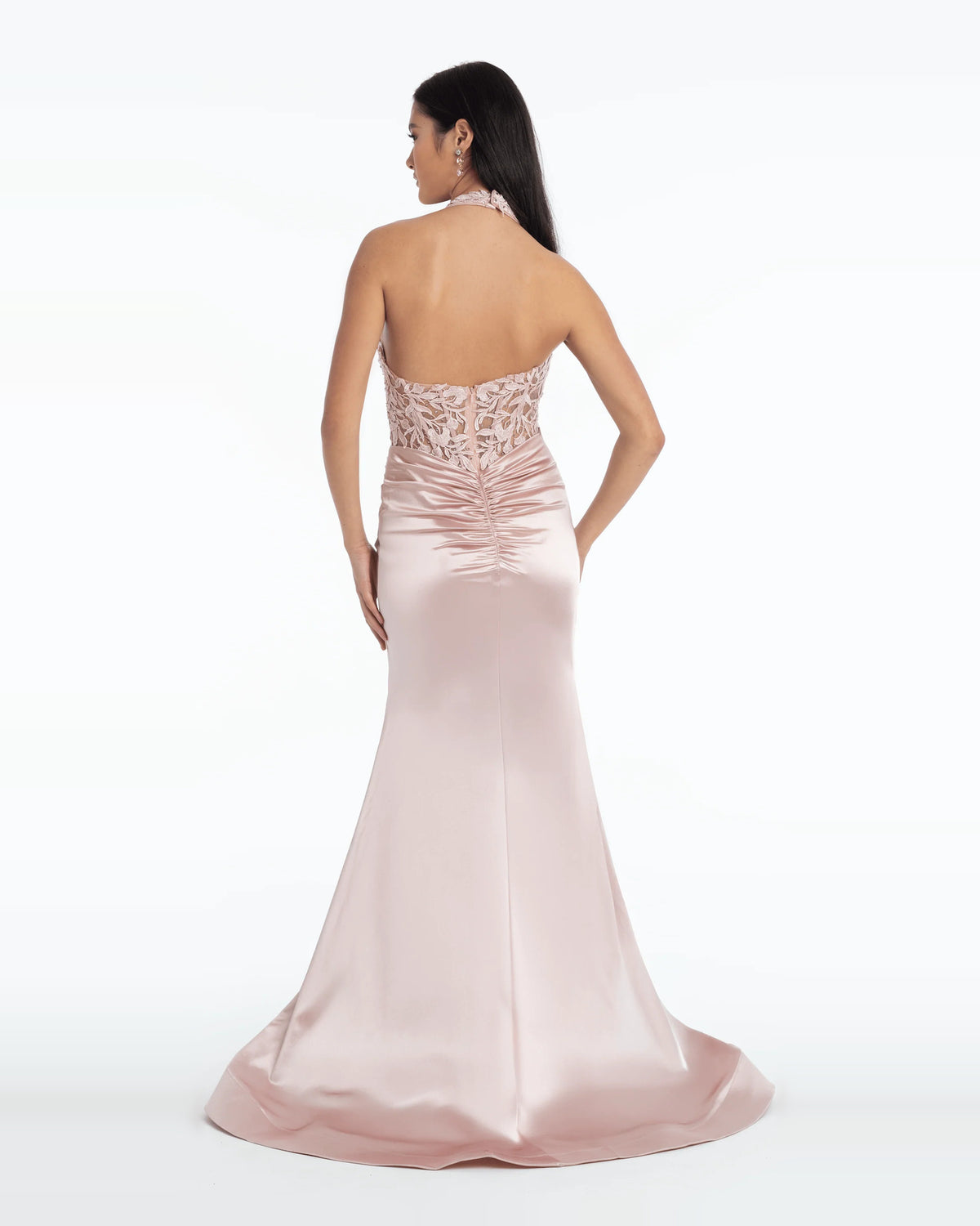 halter neck trumpet floor-length prom dress - image 2