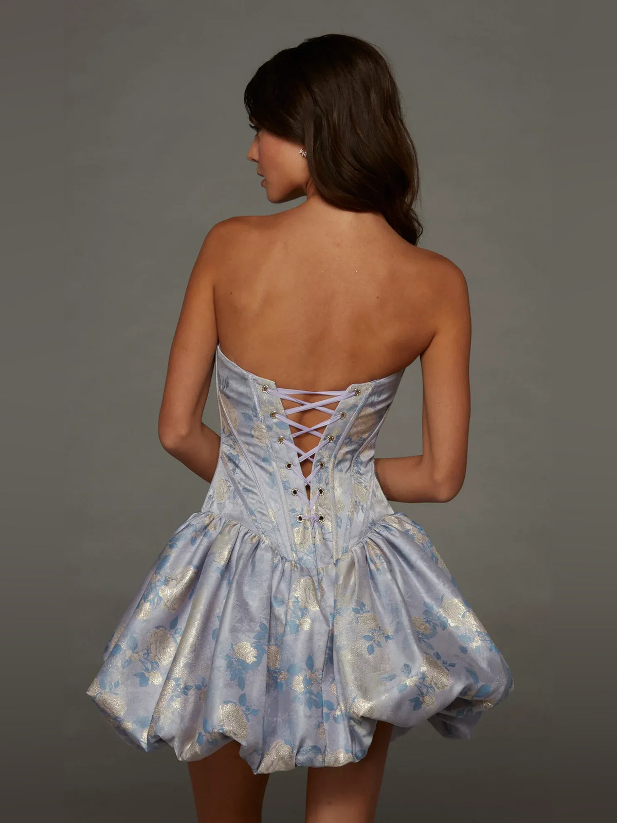 As Picture mini homecoming dress, back view showing the rear of the dress