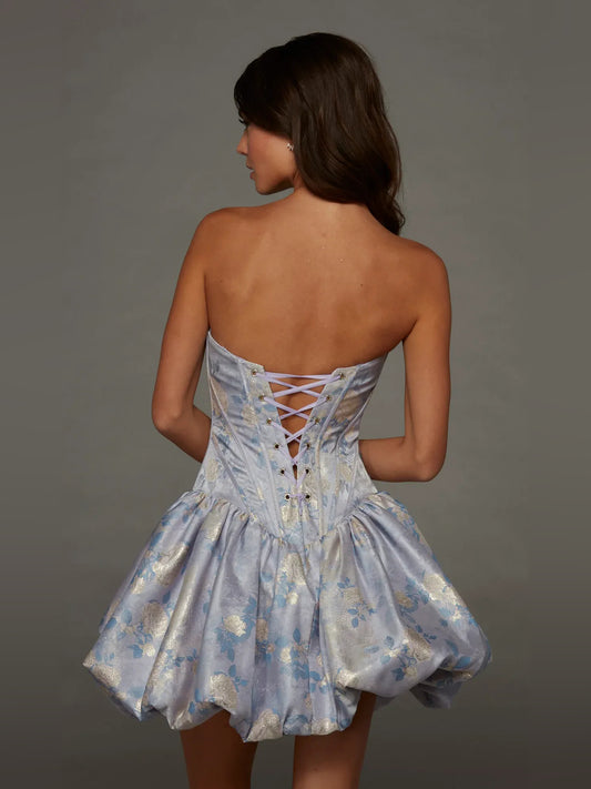 As Picture mini homecoming dress, back view showing the rear of the dress
