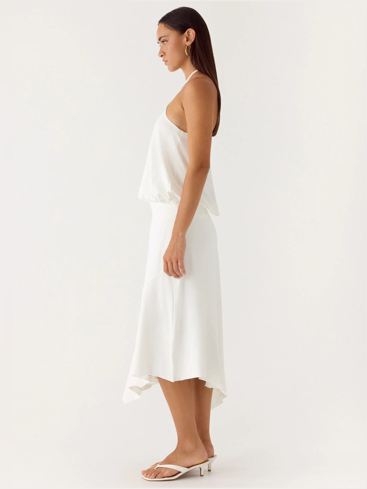 White midi formal dress, alternate view