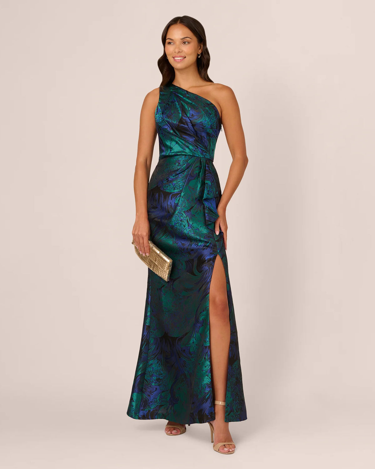 one shoulder mermaid floor-length mother of the bride dress - image 2