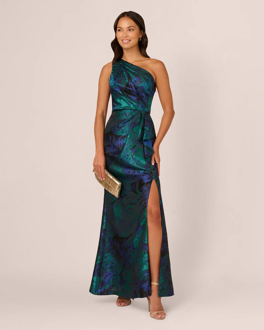 one shoulder mermaid floor-length mother of the bride dress - image 2