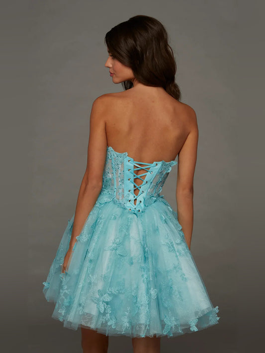 Spa mini homecoming dress, back view showing the rear of the dress