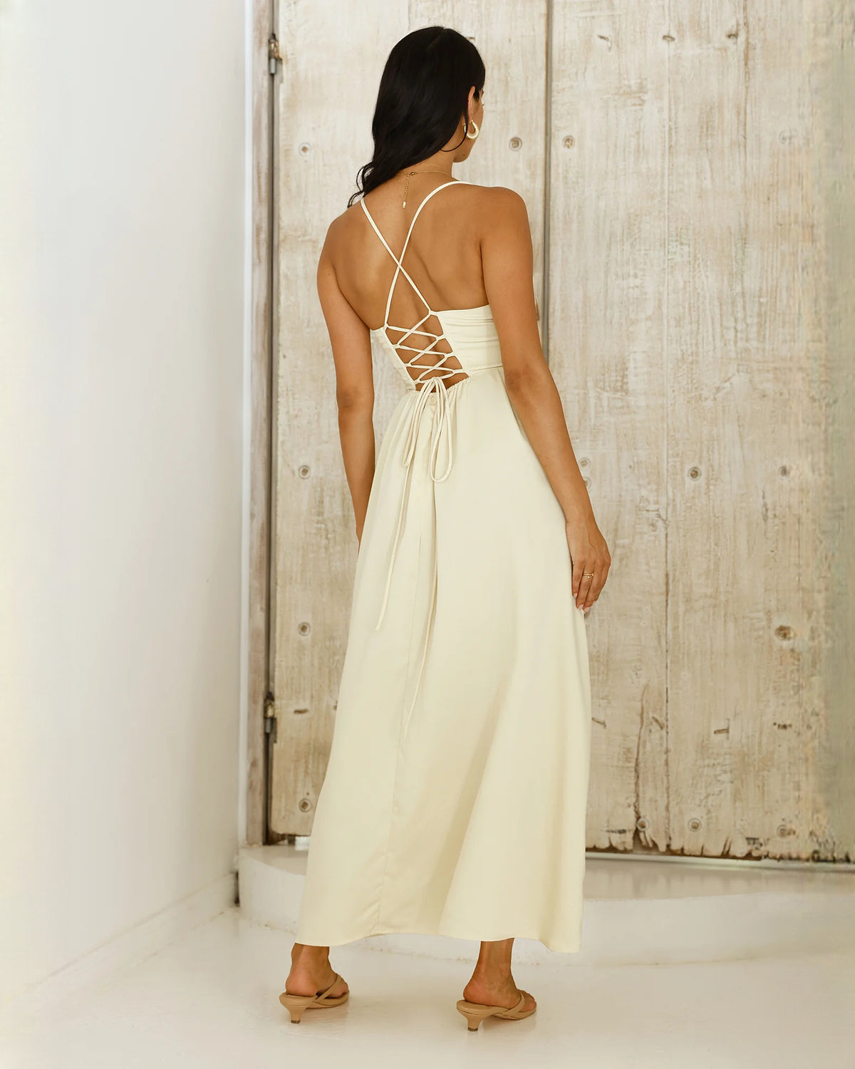 sleeveless chiffon a-line maxi bridesmaid dress - image 2
