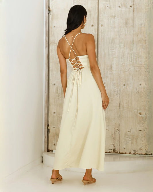 sleeveless chiffon a-line maxi bridesmaid dress - image 2