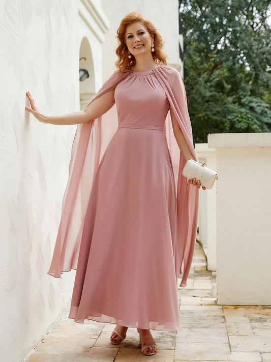 Dusty Rose floor-length mother of the bride dress, alternate view showing the bodice and skirt