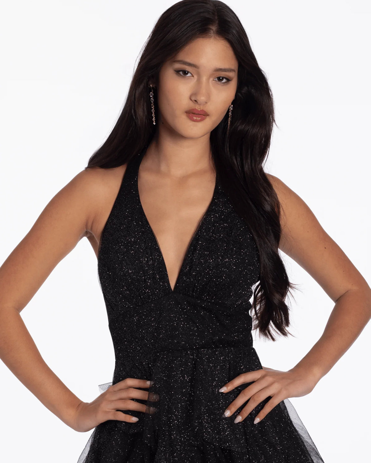 halter neck fit-and-flare maxi homecoming dress - image 2