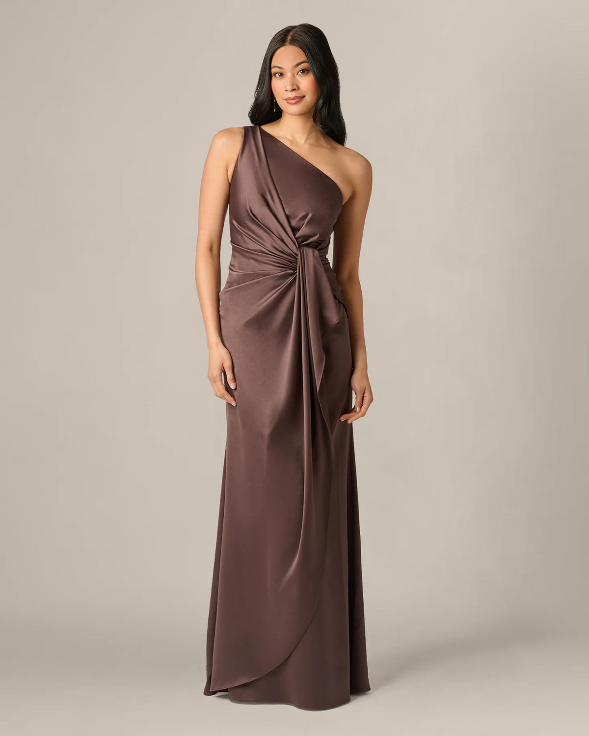 one-shoulder a-line maxi mother of the bride dress - image 2