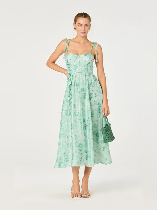 Mint Green mini prom dress, alternate view showing the bodice and skirt