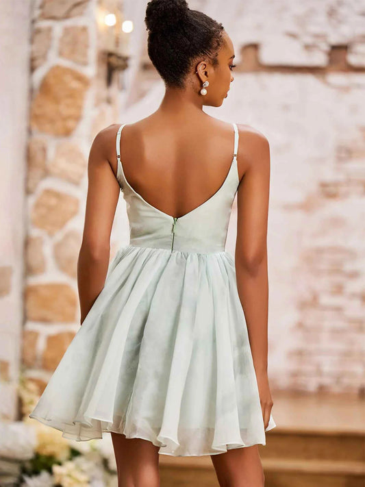 As Picture mini homecoming dress, back view showing the rear of the dress
