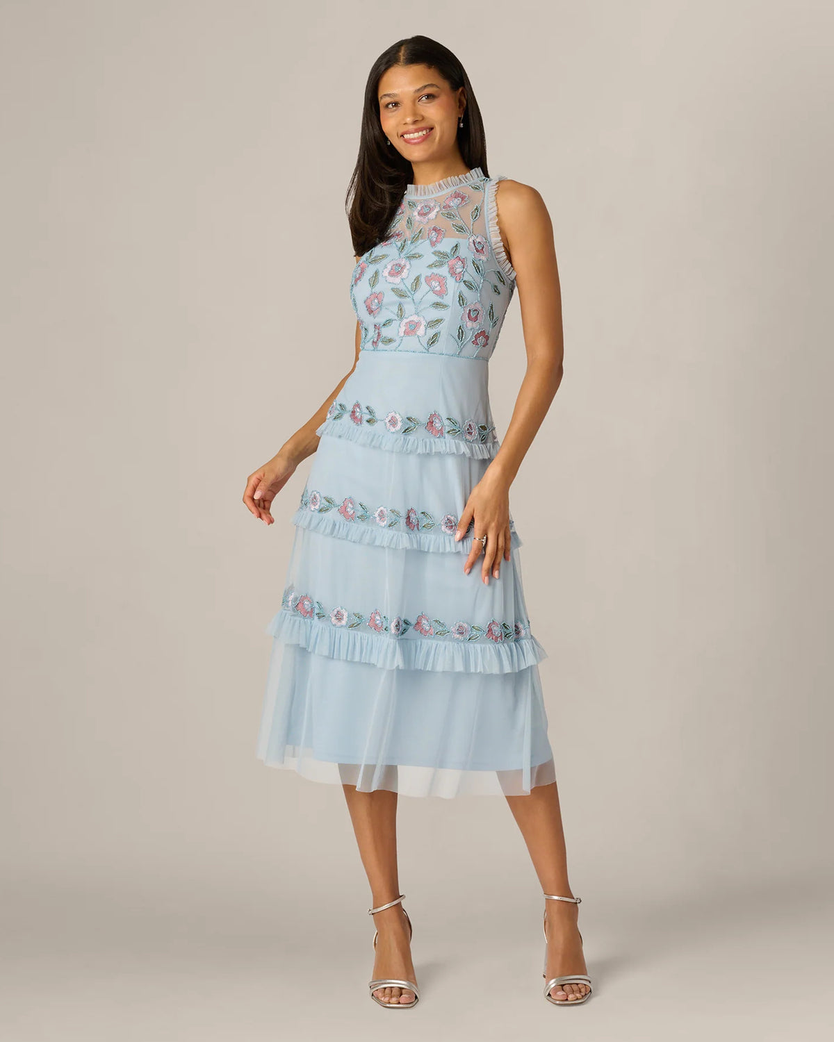 sleeveless a-line midi mother of the bride dress - image 2