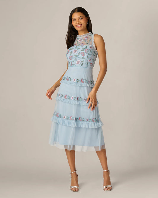 sleeveless a-line midi mother of the bride dress - image 2