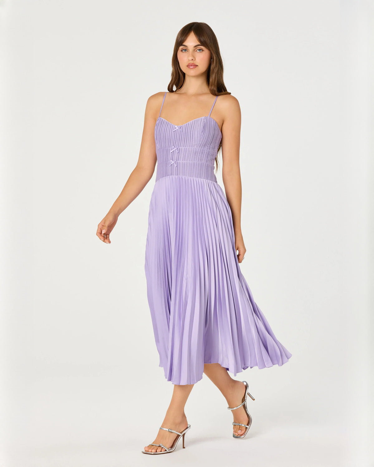 sleeveless chiffon a-line midi bridesmaid dress - image 2