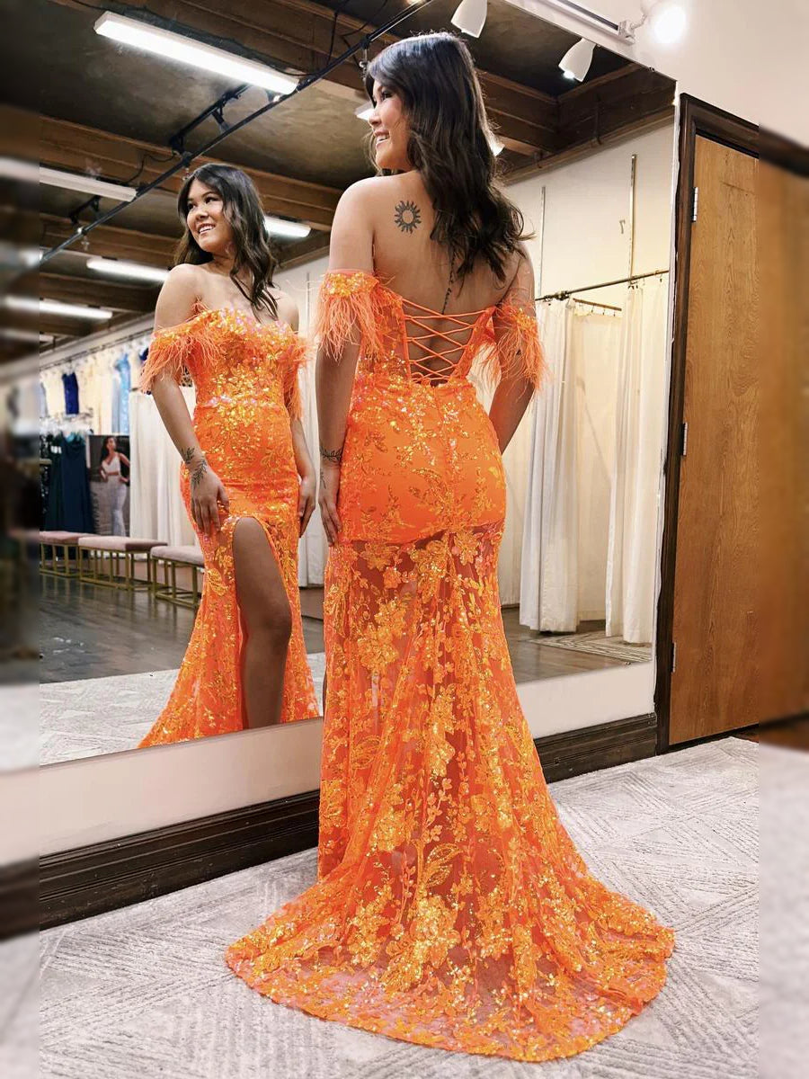 Lavender floor-length prom dress, back view showing the rear of the dress