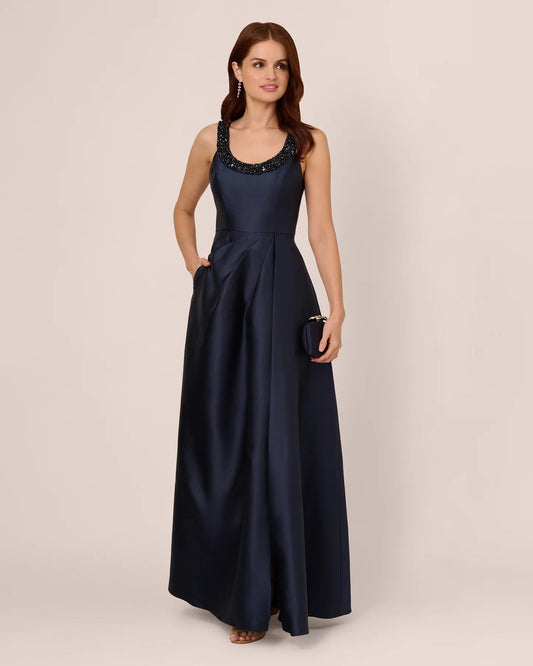 sleeveless fit-and-flare maxi mother of the bride dress - image 2