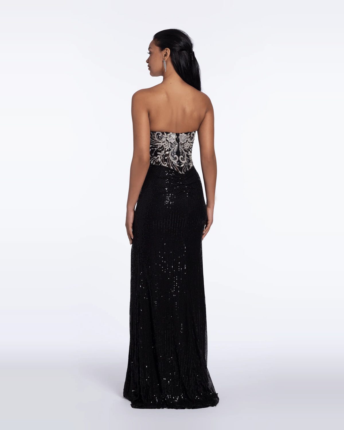 strapless column maxi prom dress - image 2