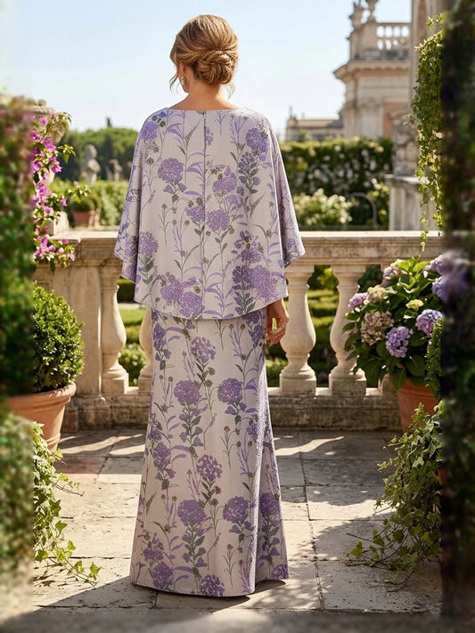 Lavender midi mother of the bride dress, alternate view showing the bodice and skirt