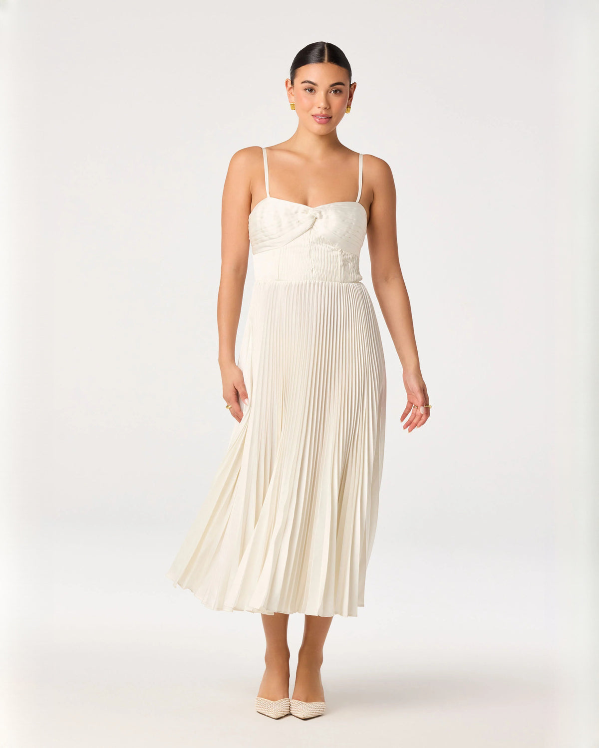 sweetheart chiffon a-line midi bridesmaid dress - image 2