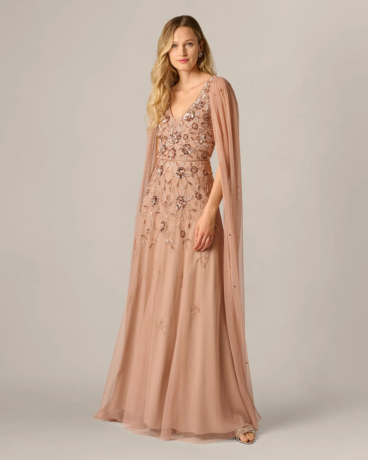 spaghetti strap a-line maxi mother of the bride dress - image 2
