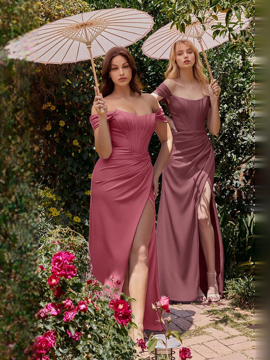 Lips floor-length formal dress with skirt slit, alternate view