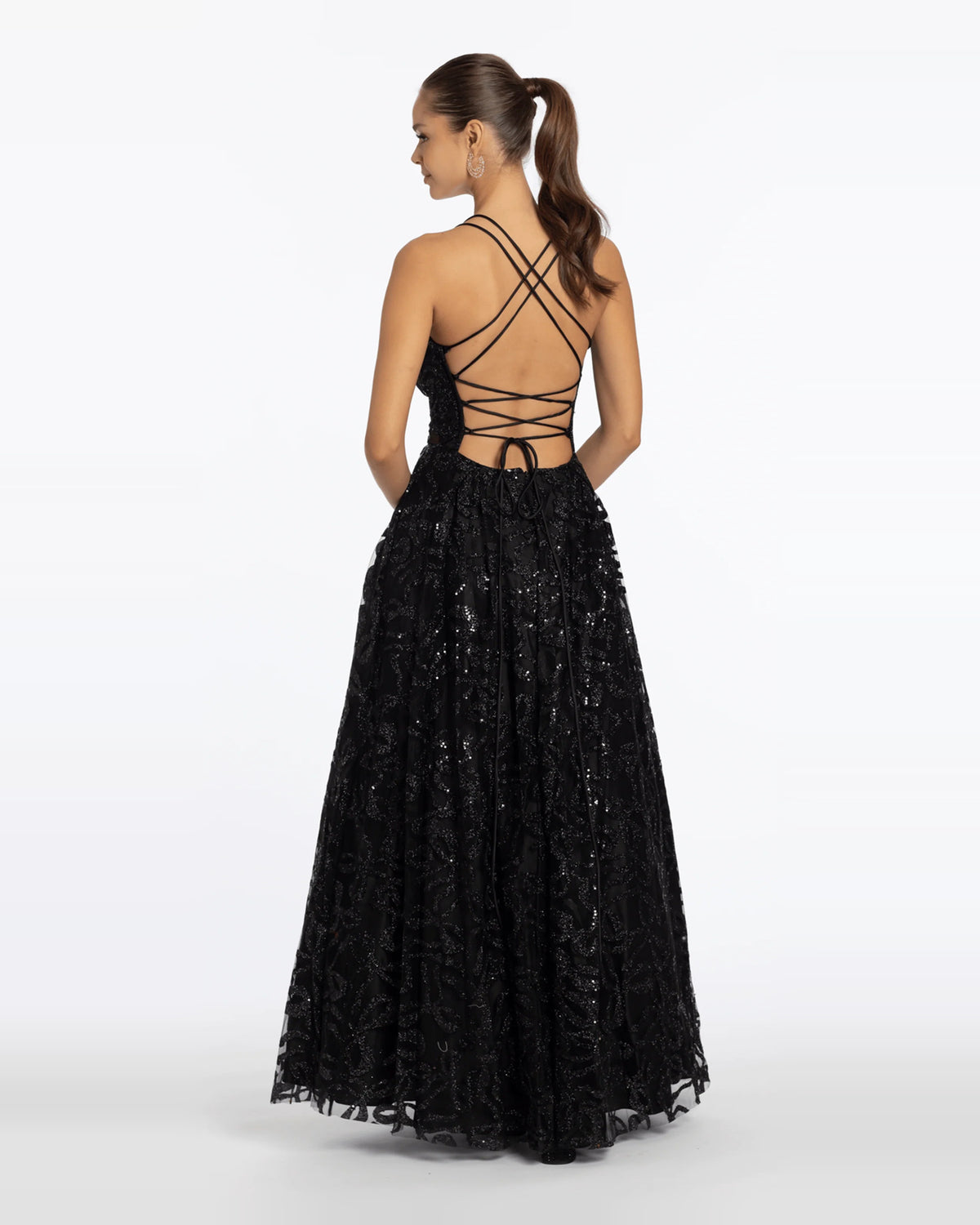 v neck ball-gown maxi prom dress - image 2