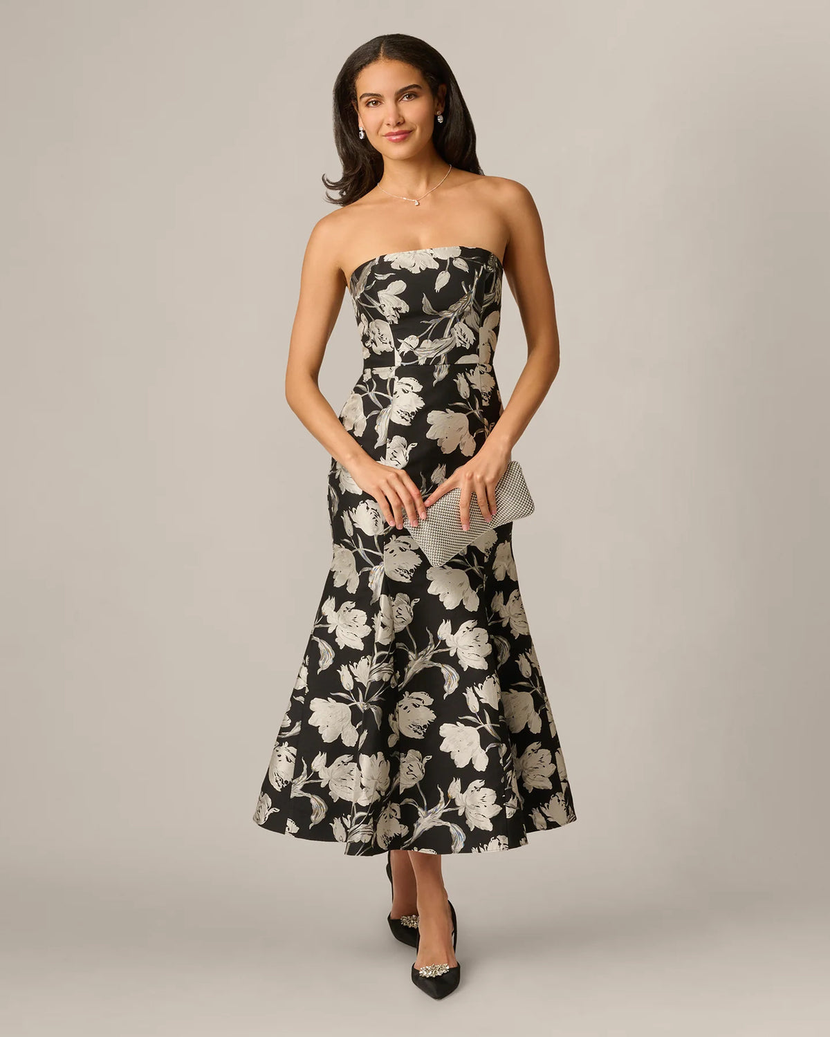 strapless a-line maxi mother of the bride dress - image 2