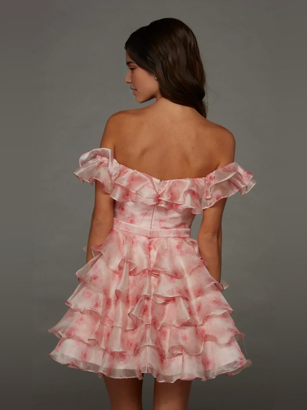 As Picture mini homecoming dress, back view showing the rear of the dress