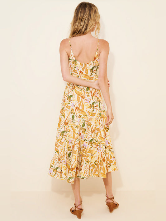 Orange midi formal dress, alternate view