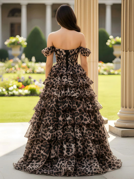 As Picture maxi prom dress, alternate view showing the bodice and skirt