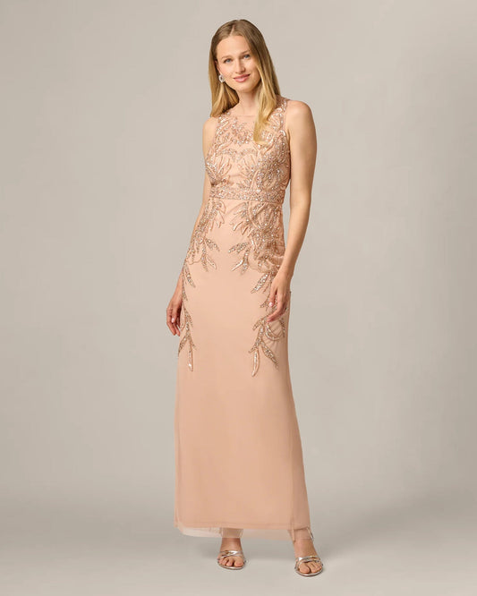 sleeveless sheath maxi mother of the bride dress - image 2