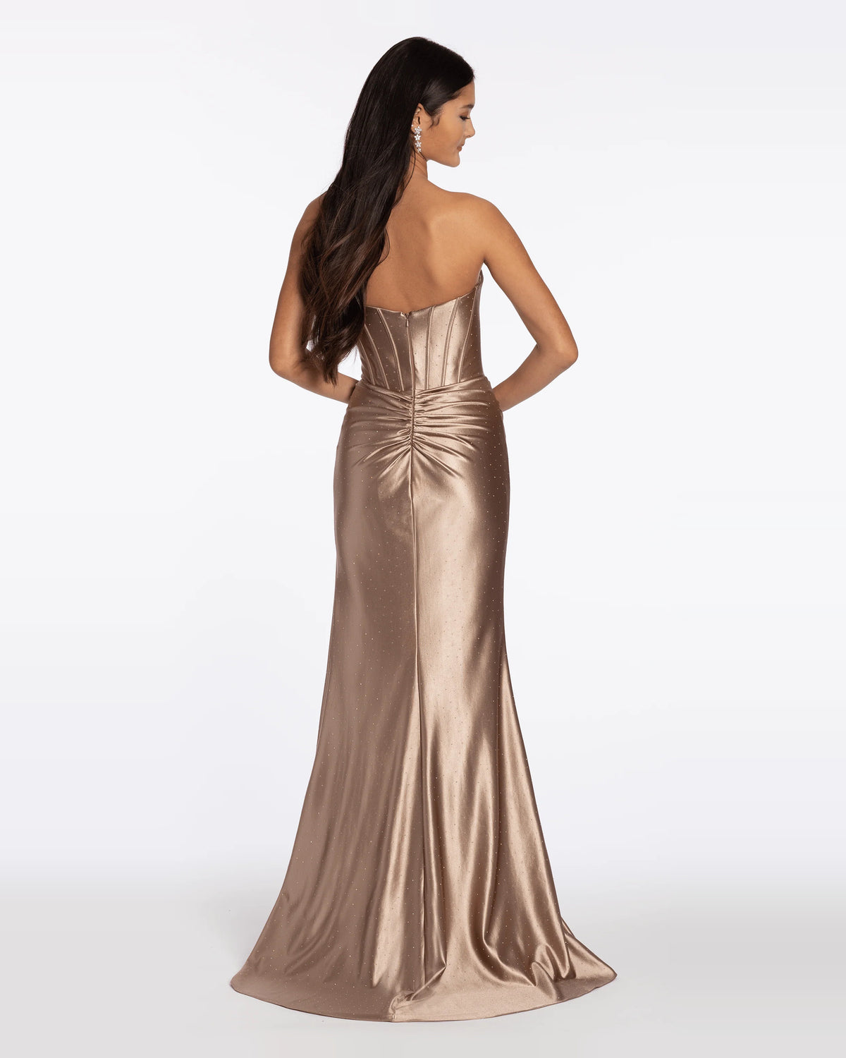 strapless column maxi prom dress - image 2