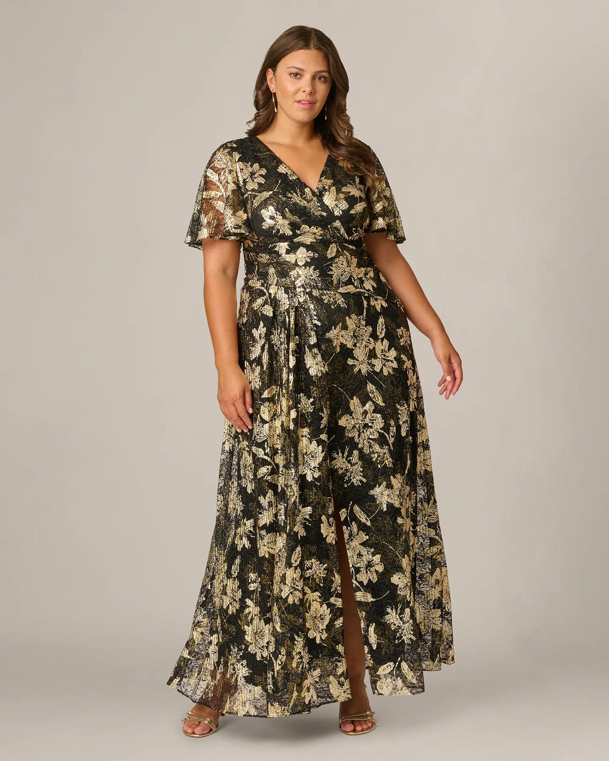 spaghetti strap a-line maxi mother of the bride dress - image 2