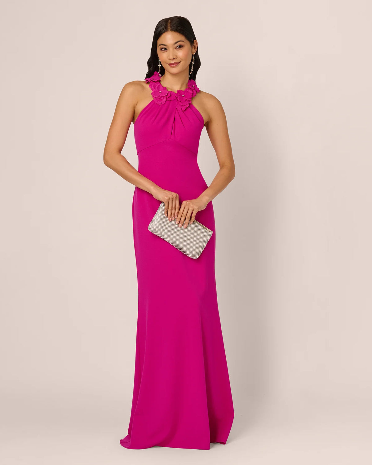 halter neck a-line maxi mother of the bride dress - image 2