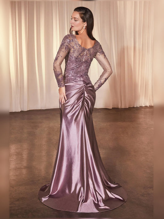 Wisteria maxi mother of the bride dress, alternate view showing the bodice and skirt